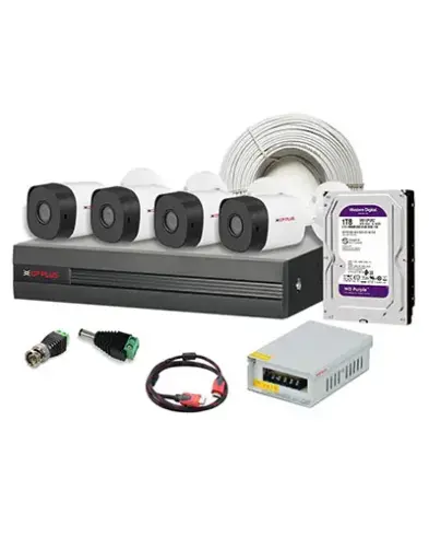 CP Plus 2.4MP 4 Bullet Cameras & 4 Channel DVR Kit with Accessories