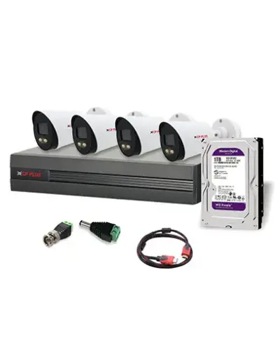 CP Plus 2.4MP 4 Bullet Cameras & 4 Channel DVR Kit with Accessories
